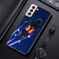 Mielas astronautas, laikantis mėnulio balioną, dėklas, skirtas Samsung S21 S20 Ultra S10 Plus Lite S21 S20 FE 5G, Galaxy S10e S9 S8 S7 Edge Samsung S21 FE blue
