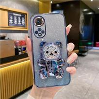 „Honor90 lite Cute Bear“ laikiklio laikiklis, blizgantis dėklas, skirtas „Huawei Honor 90 lite“ 50 70 80 60 pro gt se 90pro stovo dangtelis honor 90 Lite&Case & Holder mėlyna