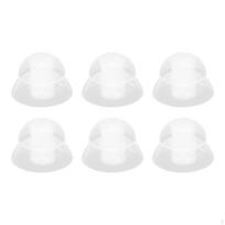 6 vnt. ausinių antgalių dangtelių silikoninės ausinės nešiojamos minkštos ausų pagalvėlės ausų įdėklai skirti garsui į ausį Clear Inner 1.5mm white