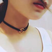 Black Faux Leather Velvet Chokers for Women Short Chain Small Necklaces Punk Skeleton Circle Pendants Collar Necklace