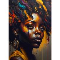 Afrikos moters portretas Afrikos mergaitės grafiti tapyba ant drobės spaudinio Tapybos spalva Sienų menas Plakatas Modernus svetainės namų dekoras Be rėmo 30x45cm No Frame