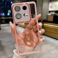 Skaidrus minkštas dėklas, skirtas Honor X8 5G X6 X7A X8A X7B X8B X6B X7C 70 90 Pro 200 Lite Huawei Nova 10 9 11 12 SE telefono kameros objektyvo apsauginis plėvelės dangtelis Huawei Nova Y90 rožinė