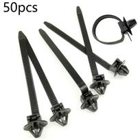 Clips Tvirtinimo elementai Automobilio žarnos tvirtinimo užtrauktuko dirželio rinkinys 50 vnt. Aukštos kokybės black