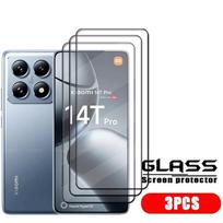 3 vnt. pilnai dengianti ekrano apsauga, grūdintas stiklas, skirtas Xiaomi 14T / 14T Pro skaidri apsauginė plėvelė XiaoMi 14T Pro juoda