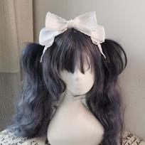 Lolitos galvos papuošalas Lolitos galvos juosta Lėlės didelis kaspinas Plaukų segtukas Tarnaitė Rankų darbo Cosplay aksesuarai Anime plaukų aksesuarai balta