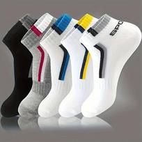 5 poros unisex kojinių su grafiniais užrašais, sportinės ir kvėpuojančios kulkšnies kojinės, moteriškos pėdkelnės ir kojinės 5 Pairs įvairiaspalvis