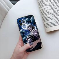 ED3 Anime Demon Slayer telefono dėklas, skirtas Samsung A35 A25 A24 A15 A05S A05 M55 M35 M15 A06 A16 A02 A12 A13 A10 A20 A30 A22 A31 A32 A33 A41 A42 A50 Samsung A12 4G tamsiai mėlyna
