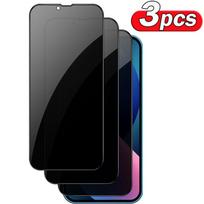 3pcs Anti-Spy Tempered Glass for iPhone 16 15 14 13 12 11 Pro Max Plus Mini XR XS X 7 8 Plus SE2 SE3 SE 2020 2022 Full Cover Privacy Screen Protector iPhone 13 Mini juoda