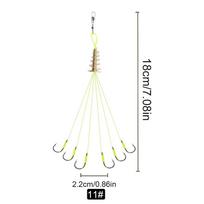 1PCS/box Explosion Fishing Hook Spring Lure Green Line Bomb Hook Anti-hanging End Throw Rod Hook Waist Drum Bait Cage Pesca 11#