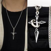 Metalinė Juoda Kryžiaus Su Apskritimu Pakabuko Karoliai Vyrams Ir Moterims Gotikinio Punk Stiliaus Hip Hop Aksesuarai Papuošalai Dovana 1Pc