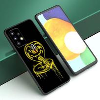 Cobra Kai Snake telefono dėklas Samsung A13 A22 A24 A32 A23 A25 A34 A35 A52S A53 A54 A55 A73 5G A12 A14 A15 A31 A33 A50 A51 A72 Samsung A15 yellow