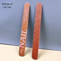 Plaunamas manikiūro rinkinys: Nagų šlifavimas, poliravimo juostelės ir kempinė dildė Straight thin wooden file brown (120/180) brown