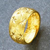Counter Hot-selling 24K Gold Plated Ring for Men, Long-lasting Colorfast Brass Jewelry, Simulated Gold for Women Adjustable