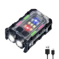 Daugiafunkcinis kišeninis žibintuvėlis, magnetinis žibintuvėlis, itin ryškus LED, galingas žibintas, COB LED, EDC, mini, raktų pakabuko žibintuvėlis Black-300LM gray