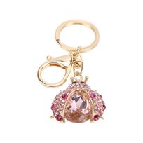 Ladybug Car Key Chains Cute Purse Charm Backpack Accessories Animal Keychains for Women beige