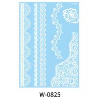 Tattoo Stickers White Waterproof White Henna Lace Tattoo Stickers 148 * 208Mm (die)