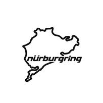 Automobilio stiliaus lenktynių kelio Niurburgringo kūrybingi mados langų lipdukai juoda