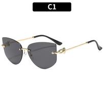 Women's sunglasses, men's and women's fashion polygonal frameless sunglasses