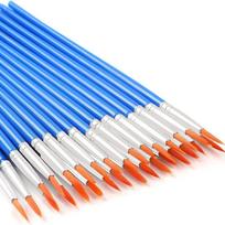30 vnt. plokščių dažų teptukų su nailono šereliais, maži teptukai urmu detaliai tapybai 30PCS blue