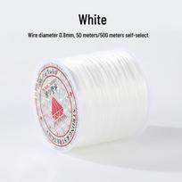 0.8mm Elastic Spandex Cord, 50m - Ideal for DIY Bracelets, Weaving, and Beading 0.8mm/50m balta