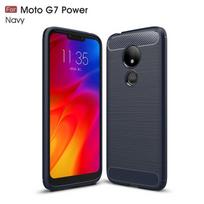 Dėklas Motorola G7 Power XT1955, minkštas anglies pluošto tvirtas dėklas, skirtas Motorola Moto G7 Plus G7Power G6Plus MotoG6, šarvuotas dėklas For Moto G7 tamsiai mėlyna