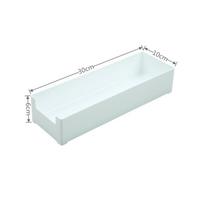 Stalinis dėžė, Plastikinė stačiakampė apsaugota nuo dulkių laikymo dėžė, Virtuvės ir vonios organizavimo dėžė Large 30*10*6cm balta