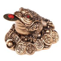 1vnt Kinijos Fortūnos varlė Feng Shui Lucky Money Toad namų biuro dekoracija ruda