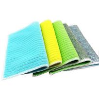 Double-Sided Gold & Silver Microfiber Dishcloth - Non-Stick Oil Kitchen Towel & Scouring Pad. 20x20 cm