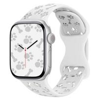 Animacinis šuns letena silikoninis Apple iWatch dirželis SE ir 1-9 serijoms (3 gen) 42/44/45/46/49mm balta
