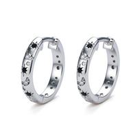 Juoda Awn Black Stone Juvelyriniai žiediniai auskarai moterims