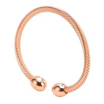 Magnetic Therapy Slimming Bracelet Twisted Cable Bangle Men Women Health Wellness Bracelet beige