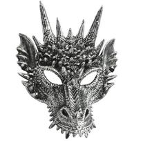 Drakono galvos kaukė Helovino drakono kostiumas vaikams suaugusiems Festivalio vakarėlio Cosplay sidabras