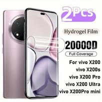 2Pcs Transparent Protective Hydrogel Film for Vivo X200s X200Pro Mini X200 Ultra X80/X90/X100 Pro X80 Lite X60t X50 5G X30 Film vivo X200 balta