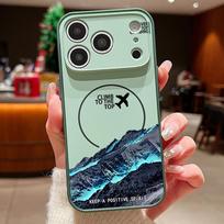 Magnetic For Magsafe Case For iPhone 17 Pro Max Airplane Landscape Pattern Skin Feeling Cover For iPhone 16 15 14 13 Pro Max iPhone 14 žalia