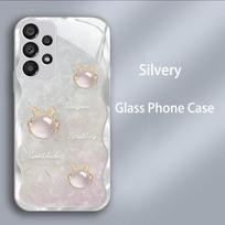 Prabangus grūdinto stiklo dėklas, skirtas Samsung Galaxy A52 A52S A72 A22 A13 Lte A12 M12 A50 A50S A30S A20S, Kietas smūgiams atsparus PC dangtelis Funda For Galaxy A52 4G gray
