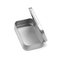 Išgyvenimo rinkinio skarda maža tuščia metalinė skardinė apverčiama laikymo dėžutės dėklo organizatorius pinigams monetų saldainių raktas 95*60*20mm sidabras