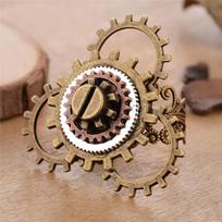 1 Piece Steampunk Costume Jewelry Gear Rings Retro Golden+Silver