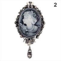 New Cameo Victorian Style Crystal Wedding Party Women Pendant Brooch Pin sidabras