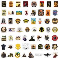 55 animaciniai Helldivers vandeniui atsparūs lipdukai dienoraščiams, buteliukams ir kompiuteriams black
