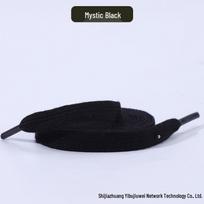 Dvipusiai balti ir juodi plokšti batraiščiai sportbačiams, 1 cm pločio 80 cm juoda