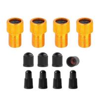 Bicycle Valve Adapter Presta to Schrader Valve Converter Rustproof Corrosion Resistant Durable auksinė