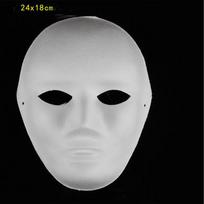 Rankų darbo kaukė-masquerade Balta tuščia kaukė Amatai Pusės veido kaukė Šventė 1