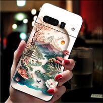 Phone Case For Google Pixel 10 Pro XL 9 Pro XL 9A 8 7 6 Pro Pixel 8A 7A 6A Pixel 8 7 6 5 Landscape Sceneary Moon Flower Google Pixel 5