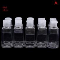 10Pcs 30/60Ml Trapezoidal Plastic Hand Sanitizer Bottles Dispenser Transparent Gel Reffillable Bottle Container With Filp Cap 30ML