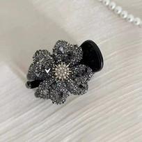 Drill Grab Clip Flower Hairpin Female Medium Clip High Ponytail Fixed Artifact Back Head Temperament Hairpin juoda