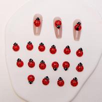 Ladybug 3D Cartoon Beetle Nail Art Rhinestones gray