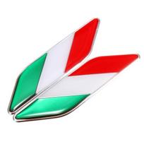 2 vnt. 3D Italijos vėliavos lipdukų automobilio lipdukas, vandeniui atsparus emblemos stiliaus dekoras