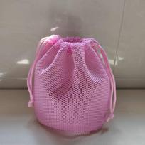 Tinklinis raišteliu užtraukiamas daugiafunkcinis kelioninis maišelis tualeto reikmenims, kosmetikai ir maudymosi reikmenims Large 19x19x23CM rožinė