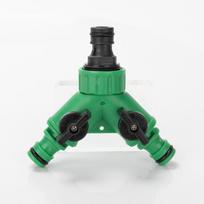 2-Way Garden Water Splitter Y Connector with Switch Control Quick Plastic Adapter for Hose Pipe Splitting Garden Use