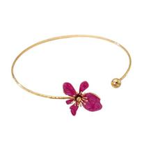 Adjustable Open Chokers Colorful Collar Necklace Sweet Flower Necklaces  Girl rožinė raudona spalva